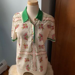 Tory Burch Floral Polo Shirt